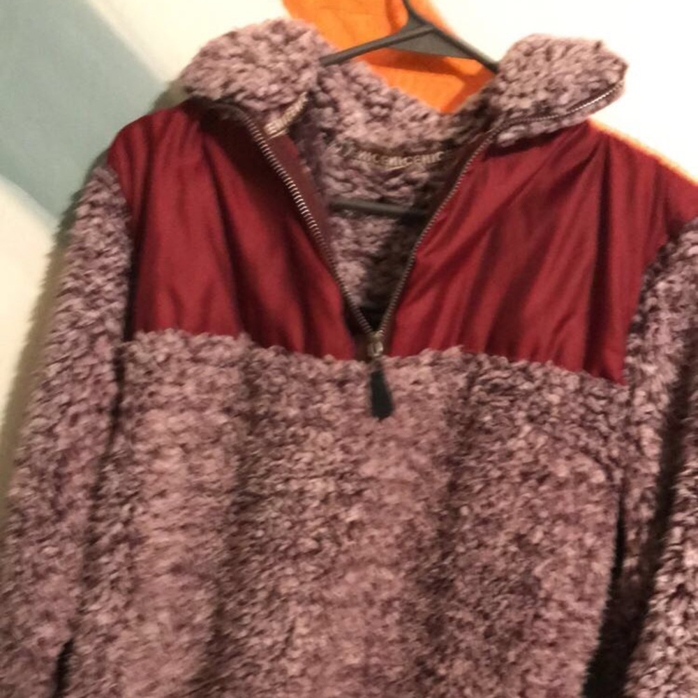 Purple fuzzy pullover